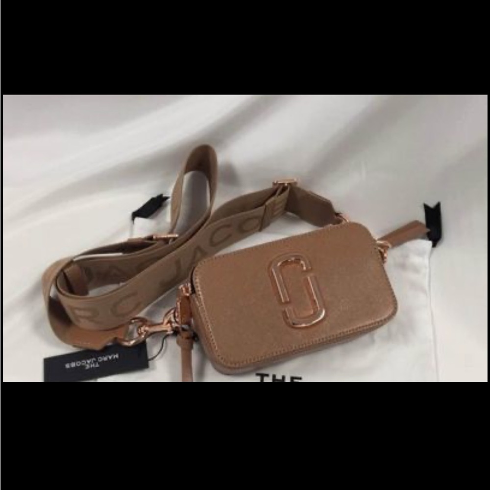 Brown w/ Rose Gold Marc Jacobs Snapshot Camera Bag (new without tags)